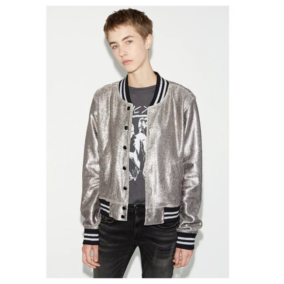 R13 Shrunken Metallic Roadie Jacket - Picture 1 of 8